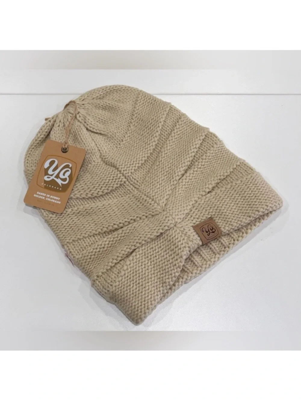 Yo Colorado Women's Drift Slouch Beanie Hat NWT Birchwood Cream Winter Ski Snow
